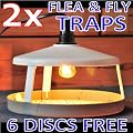 2x FLEA Traps - The Electronic TRAP catches pests and insects with ease! - Highly effective with 6 discs included FREE!