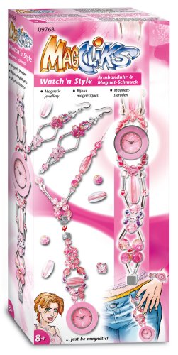 Childrens Toyshop  Toys : MagCliks - Magnetic Jewellery - Watch N Fun - Pink
