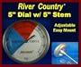 5" River Country (RC-T5L) Adjustable BBQ Grill Thermometer 50 to 550 F (Long Stem)