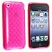 Clear Hot Pink Patterned Rubber Silicone Skin Case Cover Compatible With Apple&reg; iPhone&reg; 3G / 3Gs
