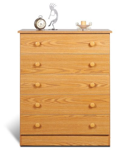 Prepac OBD-3038-5 Oak 5 Drawer Chest