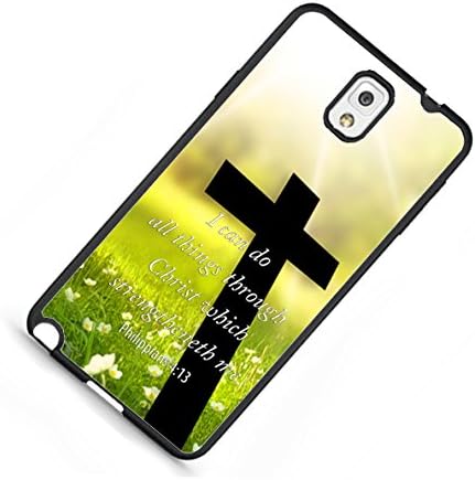 Bible Verse with Cross- Philippians 4:13 I can do all things through Christ- Custom Shockproof Rubber Case By S and S Accessories(TM) for Samsung Galaxy Note 3
