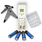 Compact Battery Charger can charge 4 AA or 4 AAA batteries w/ 4 Premium 2700 MAH rechargeable batteries & Mini Tripod w/ Battery Holder