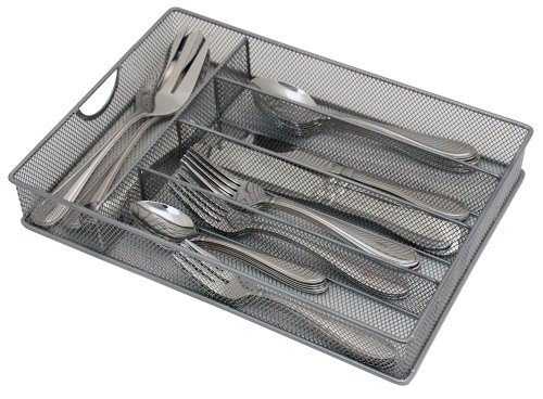 Mesh Small Cutlery Tray with Foam Feet - Kichen Organization / Silverware Storage