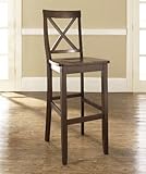 Crosley Furniture Bar Height X-Back Bar Stool in Mahogany Finish