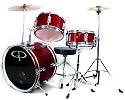 GP50 3-Piece Junior Child/Kid's Drum Set with Sticks -Wine Red (For 3 to 8 yrs)