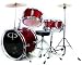 GP50 3-Piece Junior Children's/Kids Starter Drum Set with Sticks - Wine Red