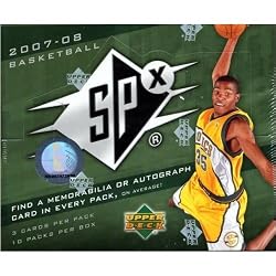 2007-08 (2008) Upper Deck NBA SPx Basketball Factory Sealed Hobby Box (1 Autograph or Memorabilia Card in EVERY Pack)