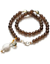Honeystore Girls Green Phantom Crystal 925 Sterling Silver Smoky Quartz Stretch Bracelet Color Multicolor