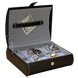 Mele & Co. Parker Black Faux Leather Watch Case