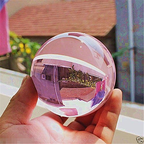 Asian Rare Natural Quartz Pink Magic Crystal Healing Ball Sphere 80mm + Stand