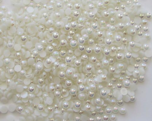 4mm 1000pcs AB Coating Flatback Pearl--- Cream White