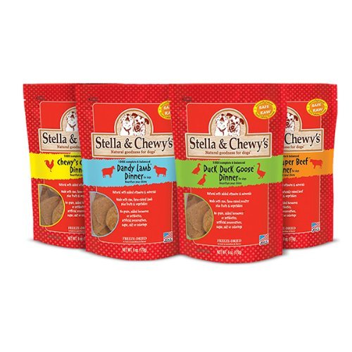 Stella and Chewy's Freeze Dried Raw Dinner 15oz Variety Pack 4 Flavors (Chicken, Duck, Lamb, Beef)