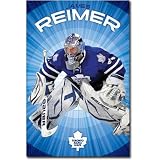 Professionally Framed Toronto Maple Leafs James Reimer Sports Poster Print - 22x34 with RichAndFramous Black Wood Frame