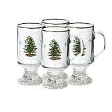 Spode Christmas Tree Set of 4 Irish Coffee Mugs 5- 1/2 inch Tall, 10 ounce