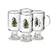 Spode Christmas Tree Set of 4 Irish Coffee Mugs 5- 1/2 inch Tall, 10 ounce
