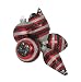 Set of 6 Red, Silver and Black Glitter Glass Christmas Ornaments