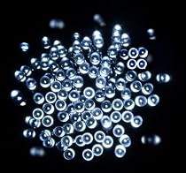 Proxima 100 LED 17M White Solar Powered Fairy Light Waterproof -- Garden Outdoor Christmas Lights -- New designed Solar Panel last 3 hours longer , Ship by 1st Class Delivery