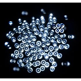 Proxima 100 LED 17M White Solar Powered Fairy Light Waterproof -- Garden Outdoor Christmas Lights -- New designed Solar Panel last 3 hours longer , Ship by 1st Class Delivery