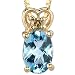 Striking Sophistication 1.00 cts Oval Checkerboard Swiss Topaz Diamond Pendant 14Kt Yellow Gold