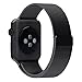 DeroTech for Apple Watch Band 42mm, Fully Magnetic Closure Clasp Mesh Loop Milanese Stainless Steel Bracelet Strap for Apple iWatch Sport & Edition,Black