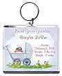 Proud Great Grandma Too Cute Birth Announcement Photo Key Chain, Personalized, 2.75" x 3.25" Carriage (Boy)