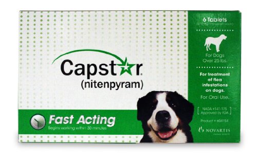 Capstar Chew Tab For Dogs Over 25-Pound, 6 Tablets