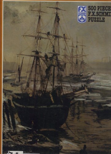 F.X. Schmid Vintage The Thames in Ice 1860 Oil on Canvas Puzzle Museum Series