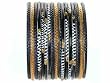 Beachcombers! Ethnic Glass Indian Bollywood Bangles Belly Dance Bracelets Set Black Gold