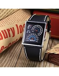 Youyoupifa New Fashion Black Dial Black Leather Strap LED Wrist Watch£¨Unisex£©