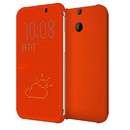 AnoKe@ DEY DOT HTC One E8 (NOT FIT HTC ONE M8) Luxury Flip Slim Dot View Cover Case For HTC ONE E8 (Orange)