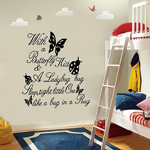 Haiqingor With A Butterflu Kiss Butterfly Insect Beetle Girl Children Room Wall Stickers Customized Rose Decal Sticker Decor Home Goods Art Livingroom Branches