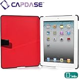 CAPDASE iPad (第3世代) / iPad 2 用 Capparel Protective Case: Forme, Black / Red ハンドメイド本革張レザーケース 「フォーマ」 (3段階スタンド機能・ドックコネクタ ＆イヤホンジャック キャップ つき) ブラック / レッド CPAPIPAD2-1019