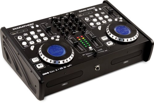 Marathon Dcm-3000 All In One Dual CD Player Mixer Station MP3 ID Tag Folder Search Scratch Brake Reverse Dual USBDual SD Anti Shock