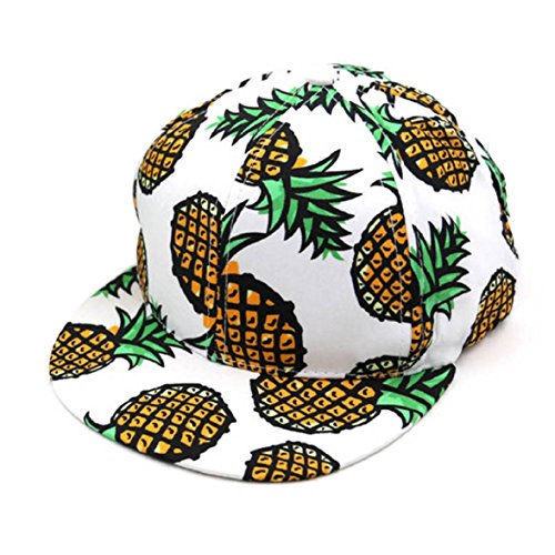Shensee Neutral Design Pineapple Snapback Bboy Hat Adjustable Baseball Cap Hip-hop Hat (white)