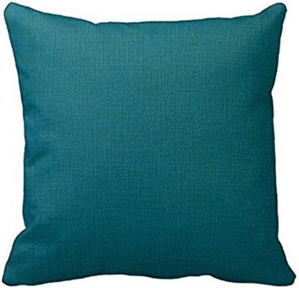 FreeMinds Cotton Linen 18 x 18inch Deep Ocean Blue Personalized Aqua Teal Background Pillow Covers