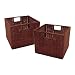 Winsome Wood Leo Storage Baskets, Set of 2,Walnut Finish