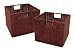Winsome Wood Leo Storage Baskets, Set of 2, Espresso