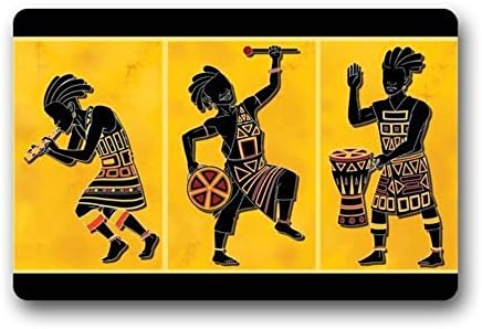 Jimmy House Retro African Music Non Slip Indoor/Outdoor Door Mats Cover(23.6*16.7)