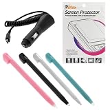 GTMax Rapid Car Charger +LCD Screen Protector + 4X Stylus Pen (White / Blac ....