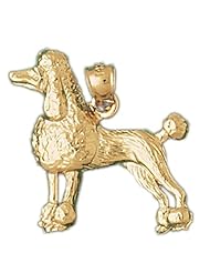 Dazzlers Solid 14k Gold Poodle Dog Charm Pendant Available in three colors from jewelsberry (weights: 3.2 grams only)