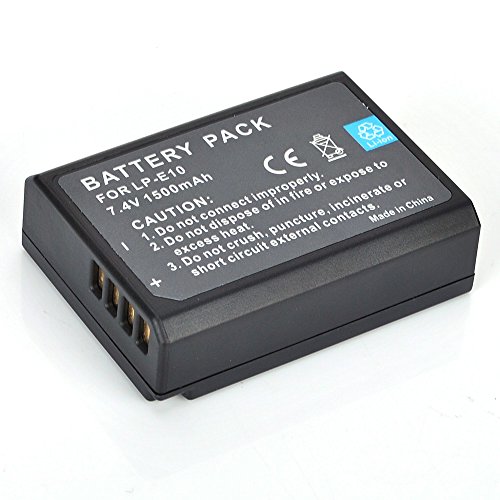 Masione 7.4V 1500mAh LP-E10 Replacement Battery for Canon EOS Rebel T3, T5, T6, Kiss X50, Kiss X70, EOS 1100D, EOS 1200D, EOS 1300D Digital Camera