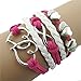 Sannysis Infinity Double Love Friendship PU Leather Alloy Charm Bracelet