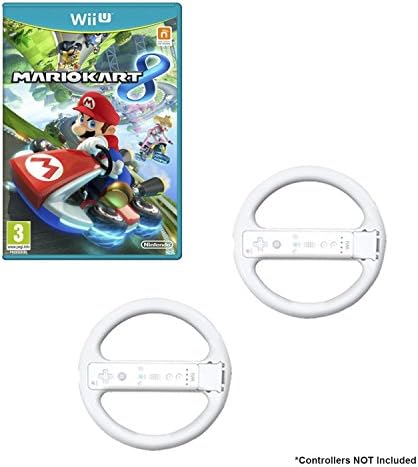 Wii U Mario Kart Game Bundle with 2 Wii Wheels- White