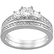 14K White Gold Diamond Wedding Set - 1.03 Ct.