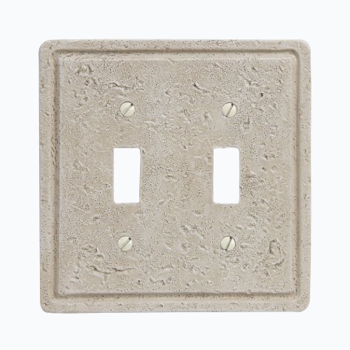 Amertac 8347TT 2 Toggle Faux Stone Wallplate, Cortina