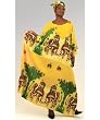 African Elephant Caftan Kaftan with Matching Headwrap - Available in Several Colors