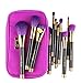 Terrece TZ 15pcs Professional Makeup Brushes with Makeup Brush Bag, including a Washing Brush Silica Glove Scrubber for Cleaning Makeup Brushes