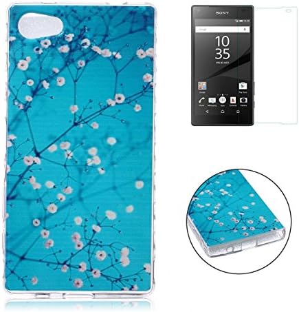 Sony Xperia Z5 Compact/Mini Case Transparent Silicon Cover Sireken Clear Soft Gel TPU Silicone Ultra Thin for Sony Xperia Z5 Compact/Mini [Plum Blossom]