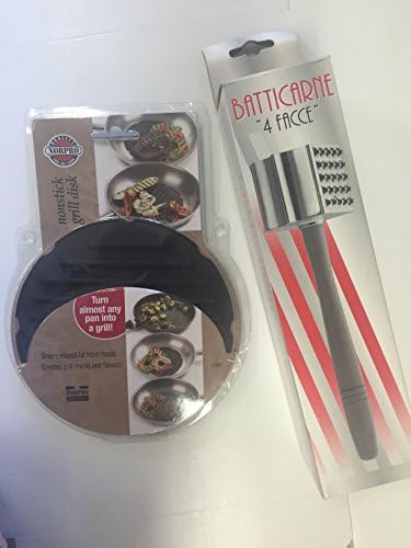 Norpro Mini Non-stick Grill Disk and Batticarne Meat Hammer Combo